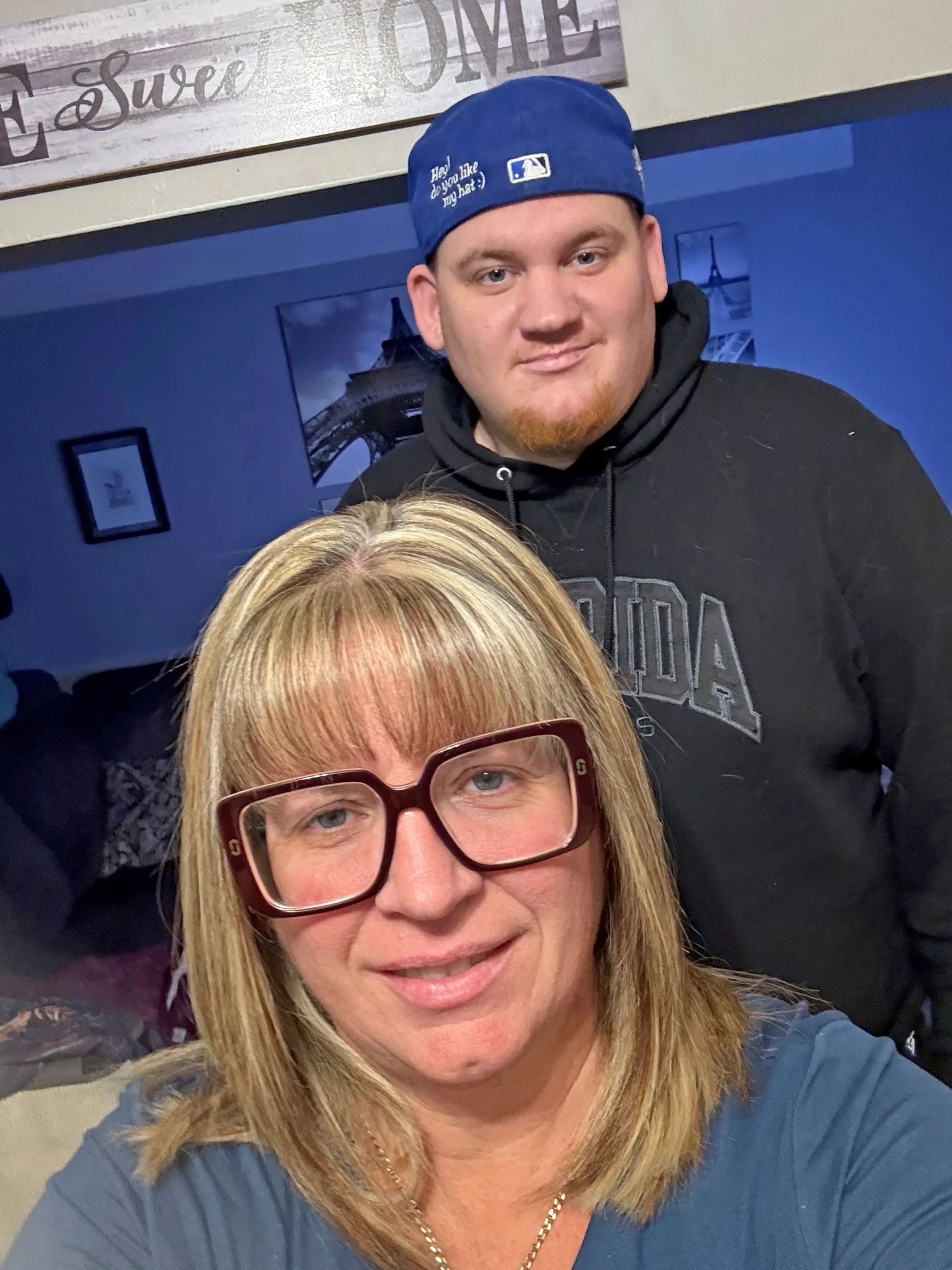 mother and son selfie