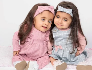 Toddler twin girls together