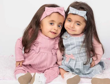 Toddler twin girls together
