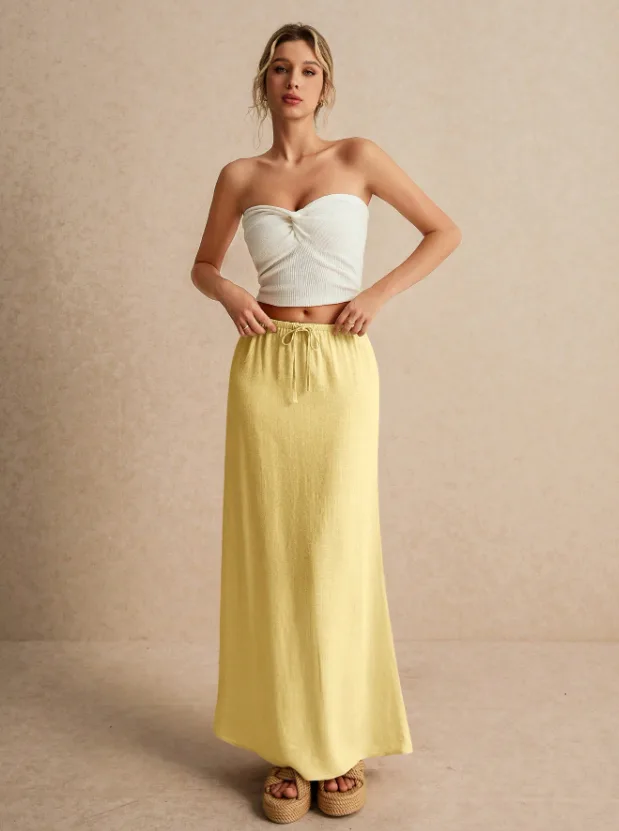 Yellow maxi skirt