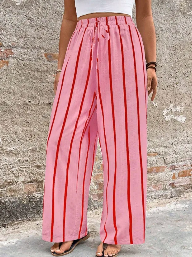 Pink and red striped pants