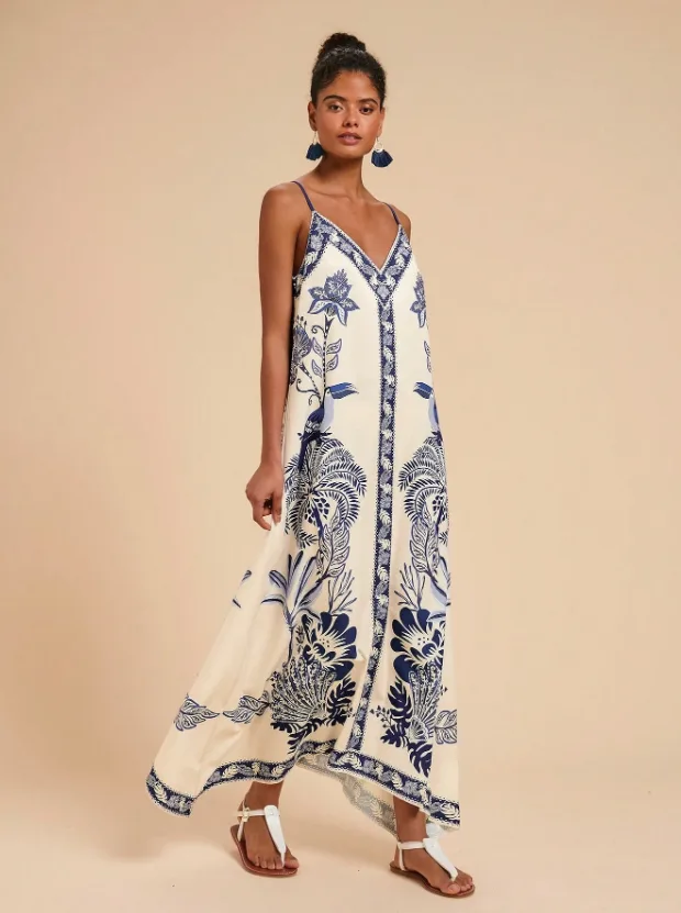 Print maxi dress summer clothes 