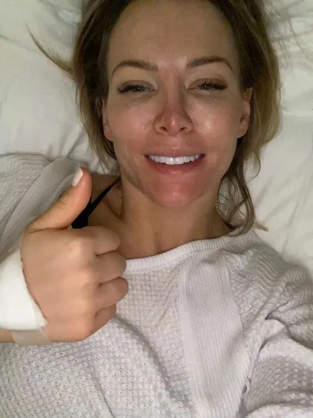 Laura (pictured) sent fake photos of herself undergoing treatment 