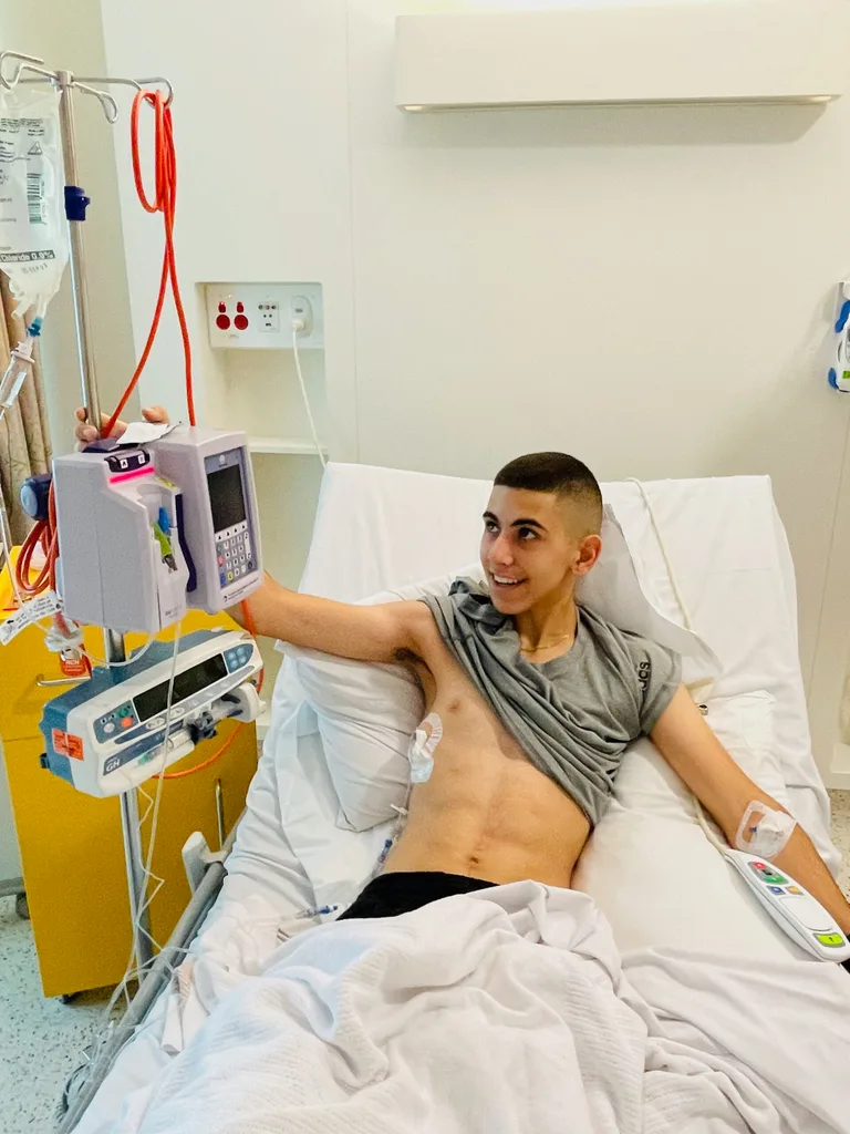 A teenager in hospital