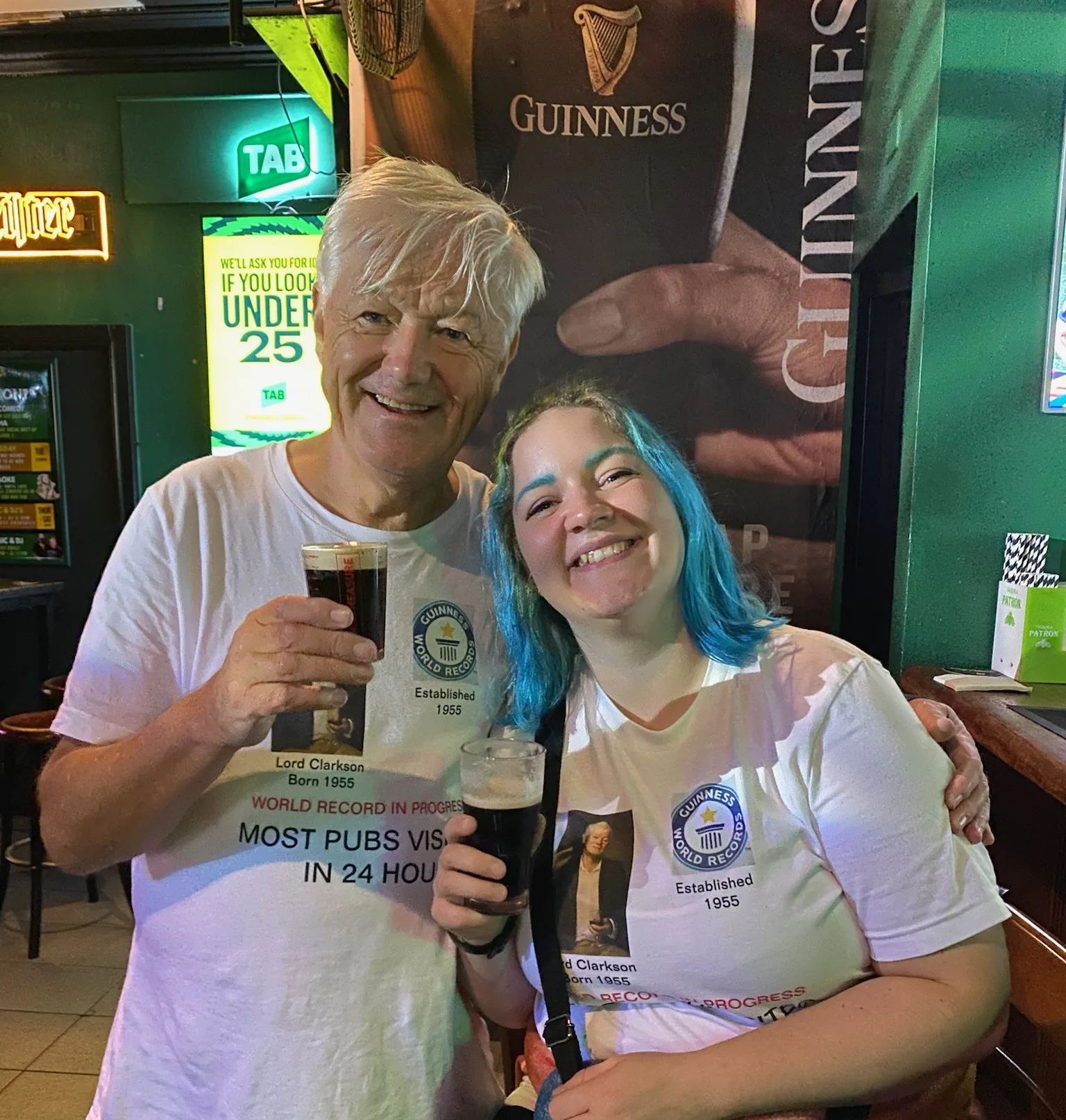 David (left) and Chelsea (right), who he hired to help on the day