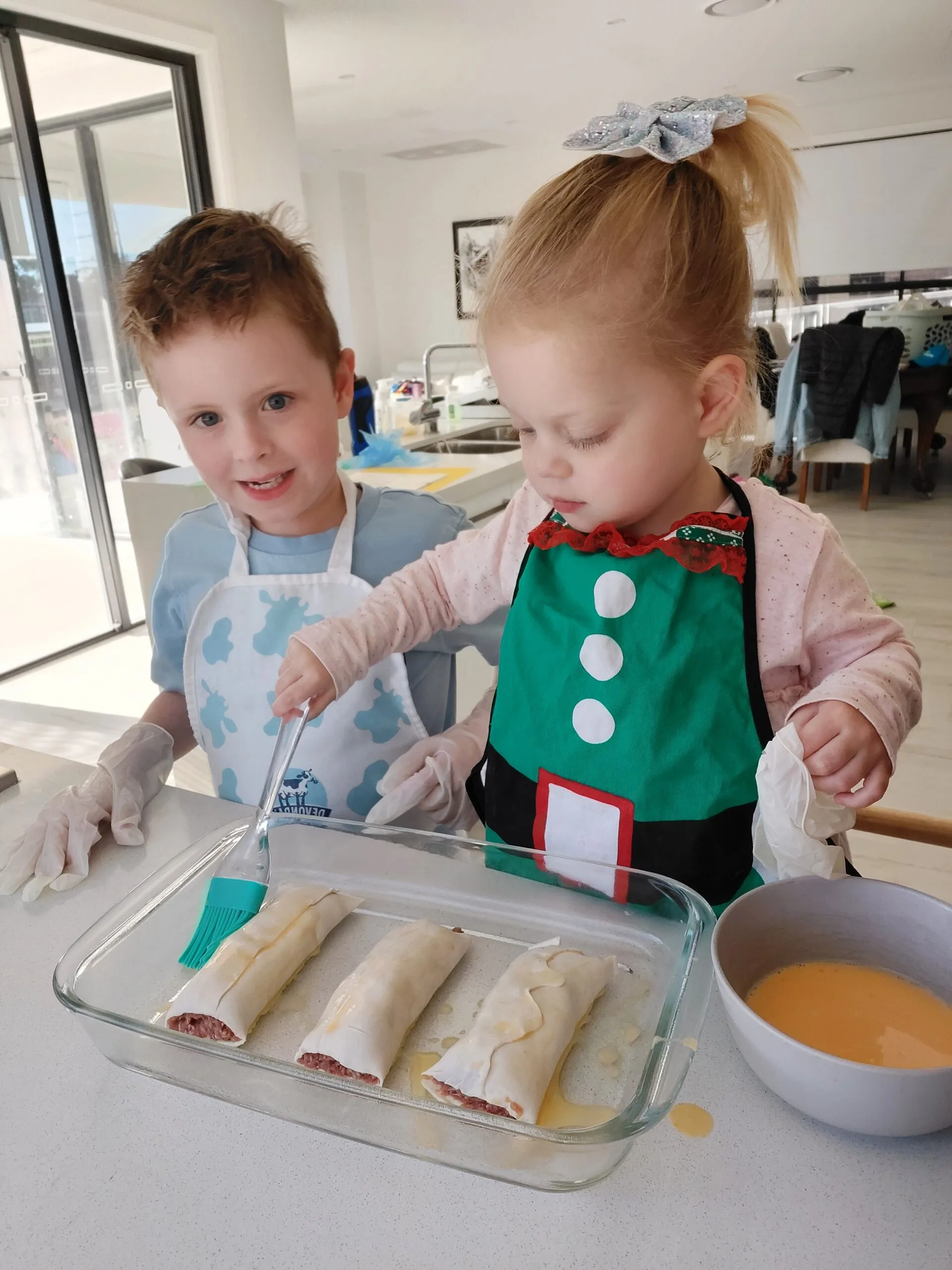 boy and girl in kitchen