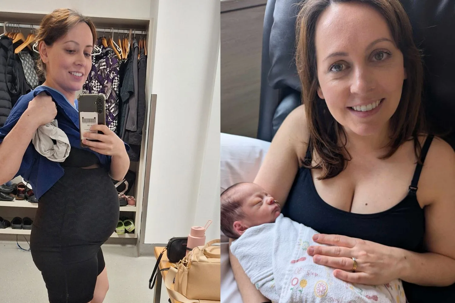 Alannah Lees (pictured) was 32 weeks pregnant when she felt sudden pain and began bleeding heavily.