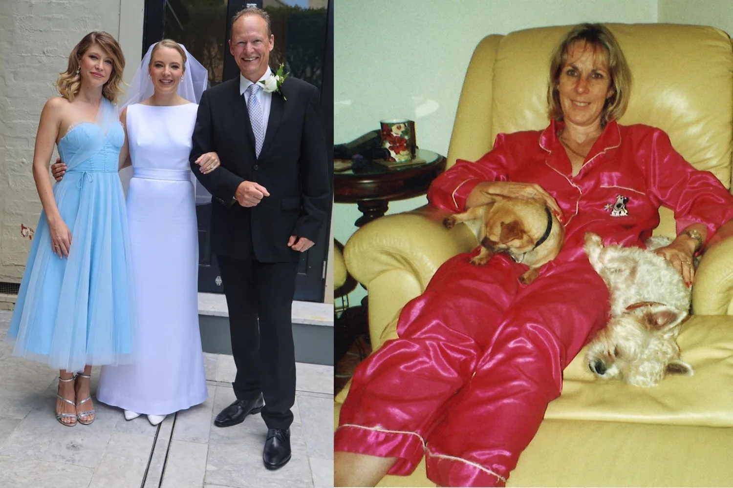 Alyssa Stevenson (pictured left) with her sister (Rhiannon) and their dad