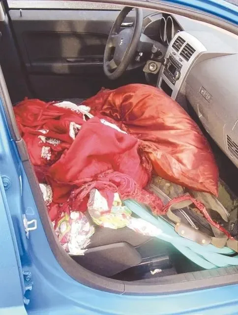 The charred remains of Bruce Pardo's Santa suit