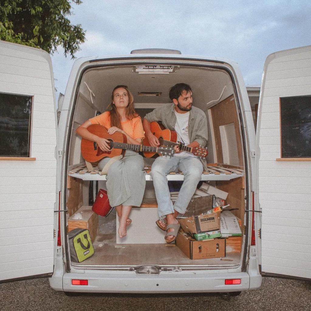 Adriana and Jade in their van