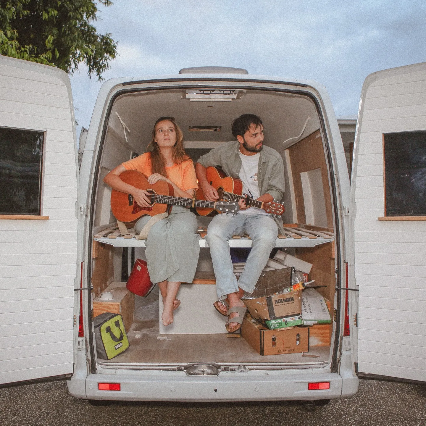 Adriana and Jade in their van