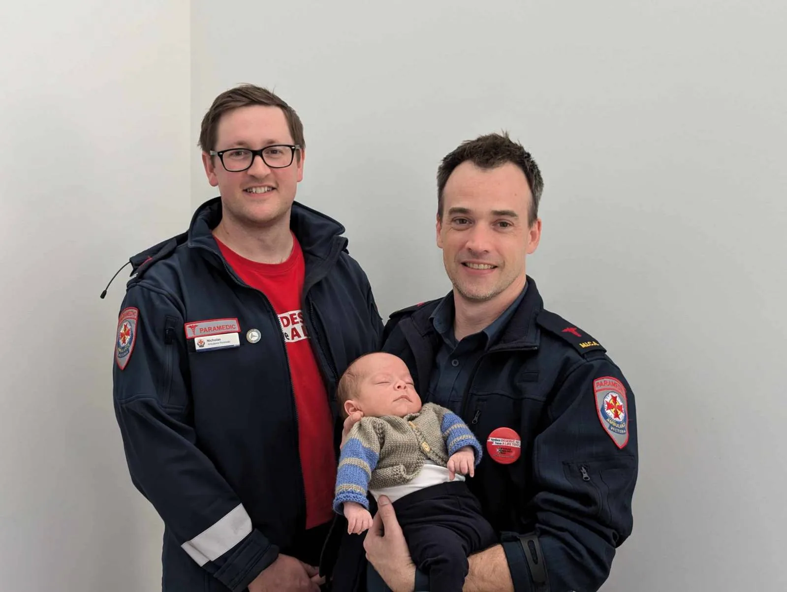 Paramedics Nicholas (left) and Andrew Right)