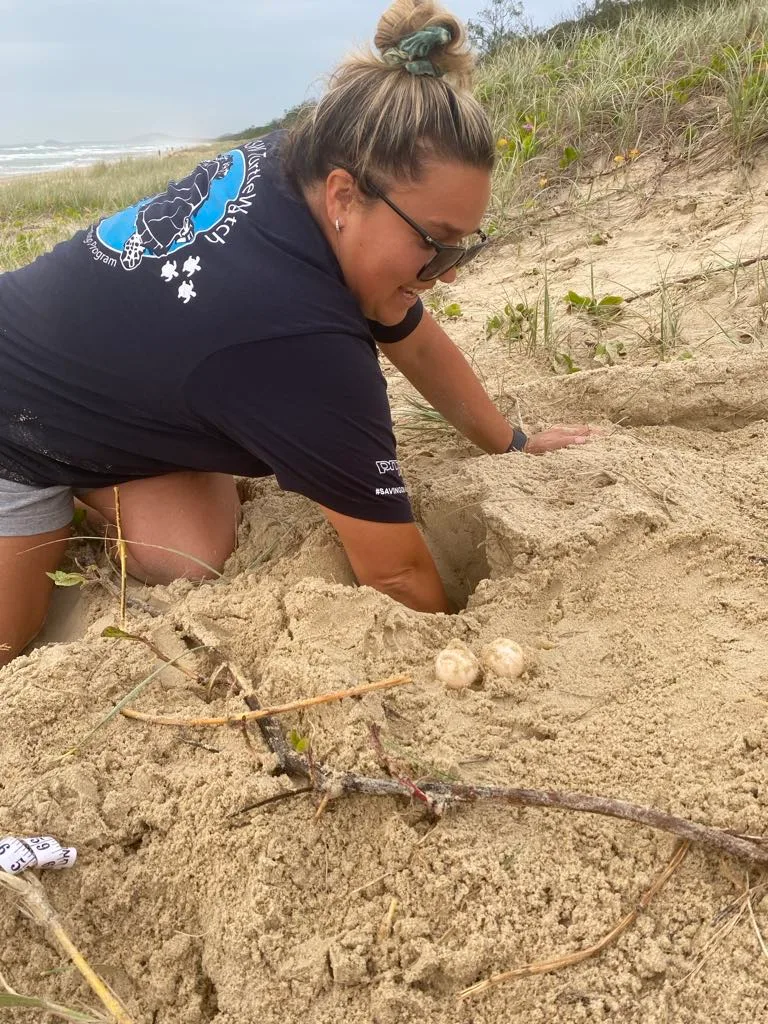 When Amanda Philp (pictured) realised a cyclone could wipe out thousands of sea turtles she sprang into action to save them