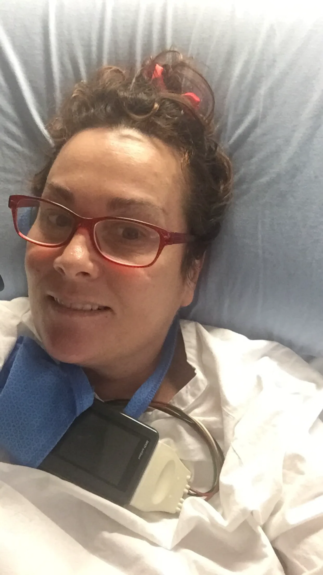 woman in hospital bed 