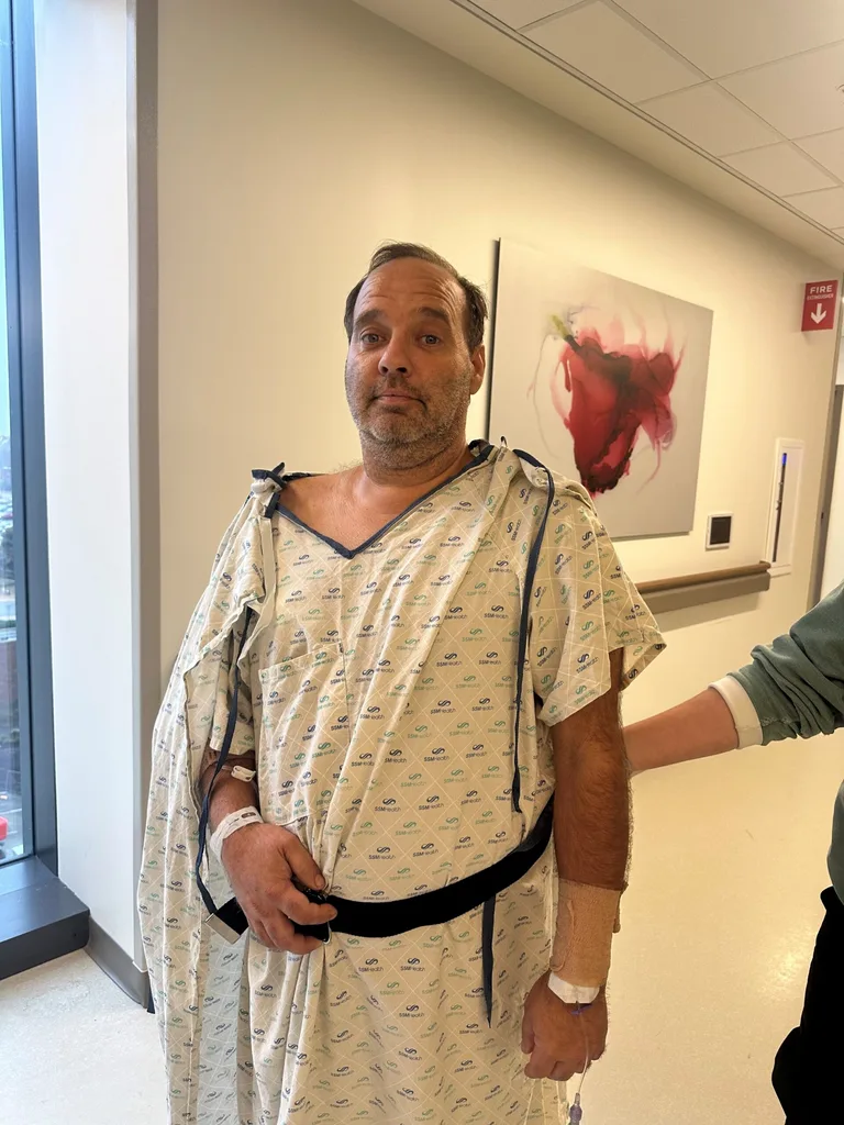 Image of man recovering in hospital from a DIY disaster