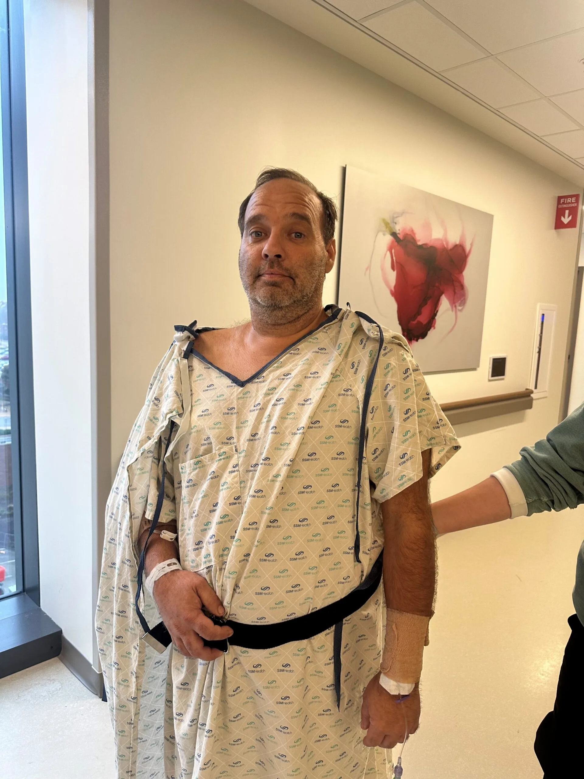 Image of man recovering in hospital from a DIY disaster