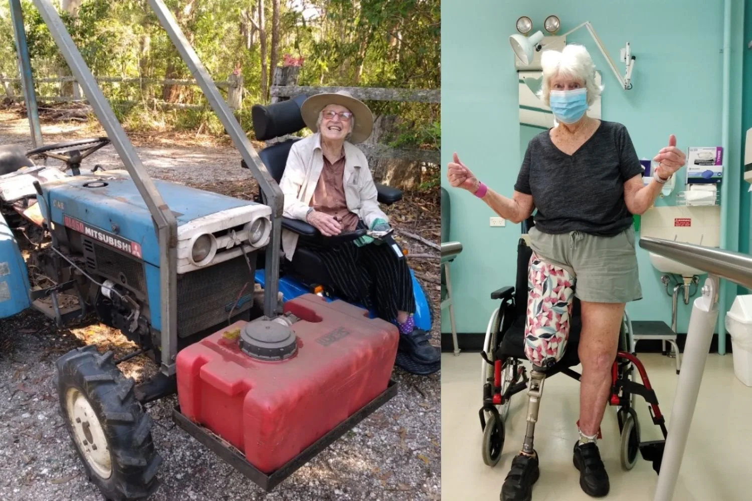 Mary Gibson (pictured) shares her harrowing ordeal of being trapped under a tractor for three days