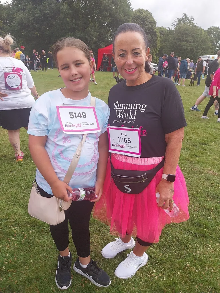 Lisa competing in RaceForLIfe.