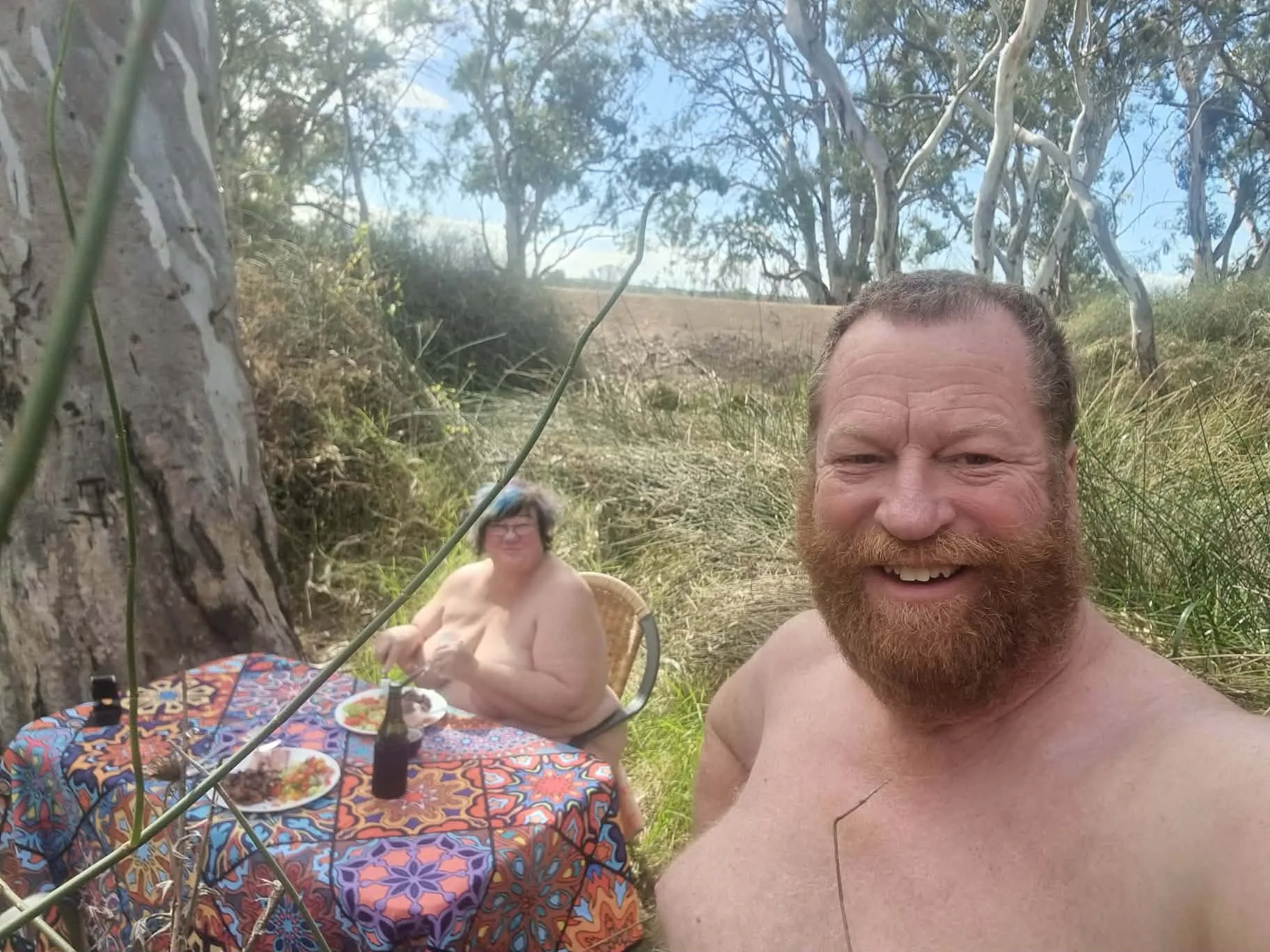 Shazz and Barra outside on holiday