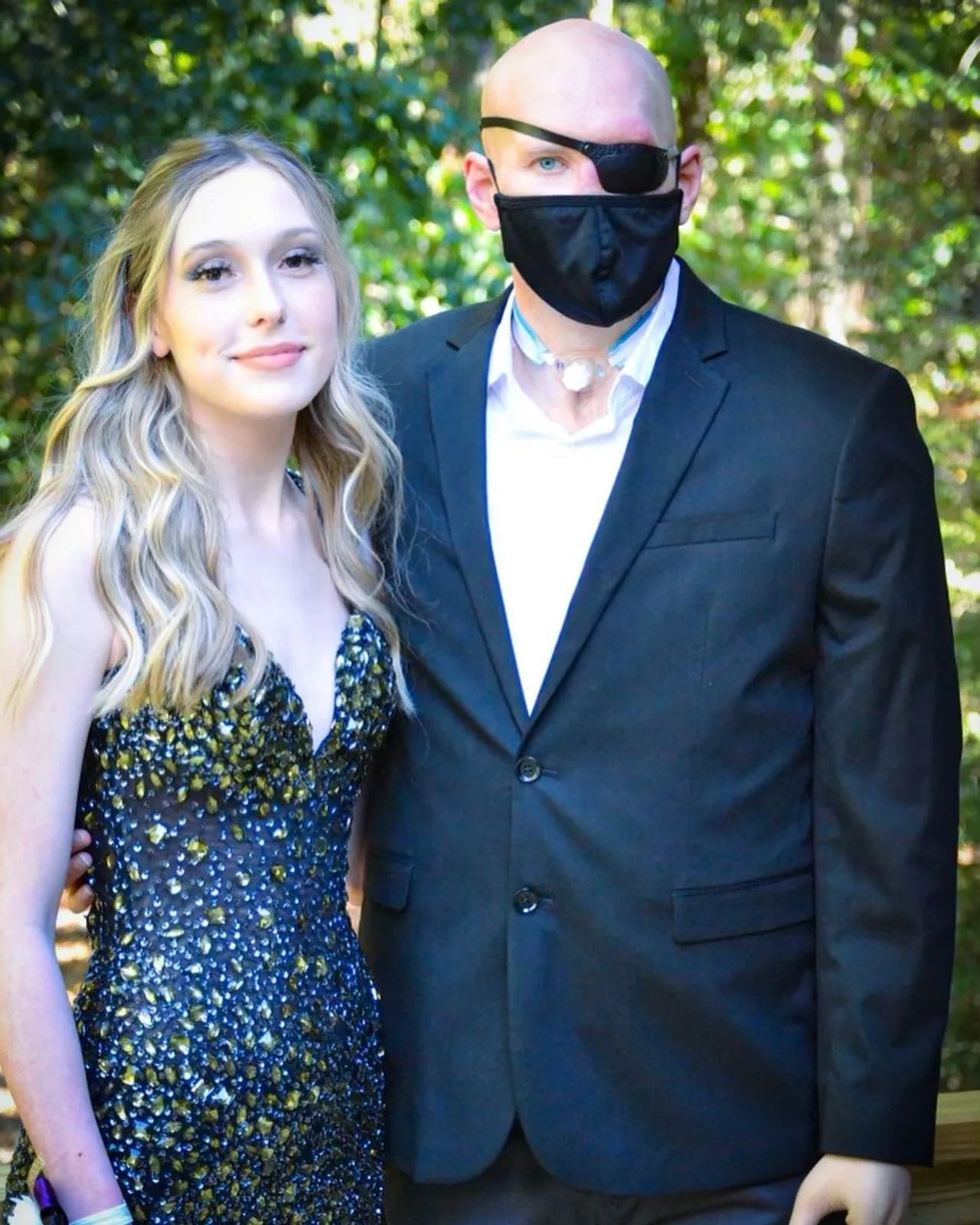 Image of man after accident with daughter