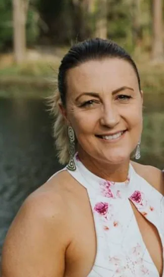 woman in floral dress