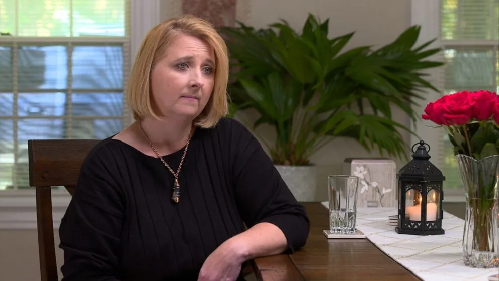 Image of wife during interview