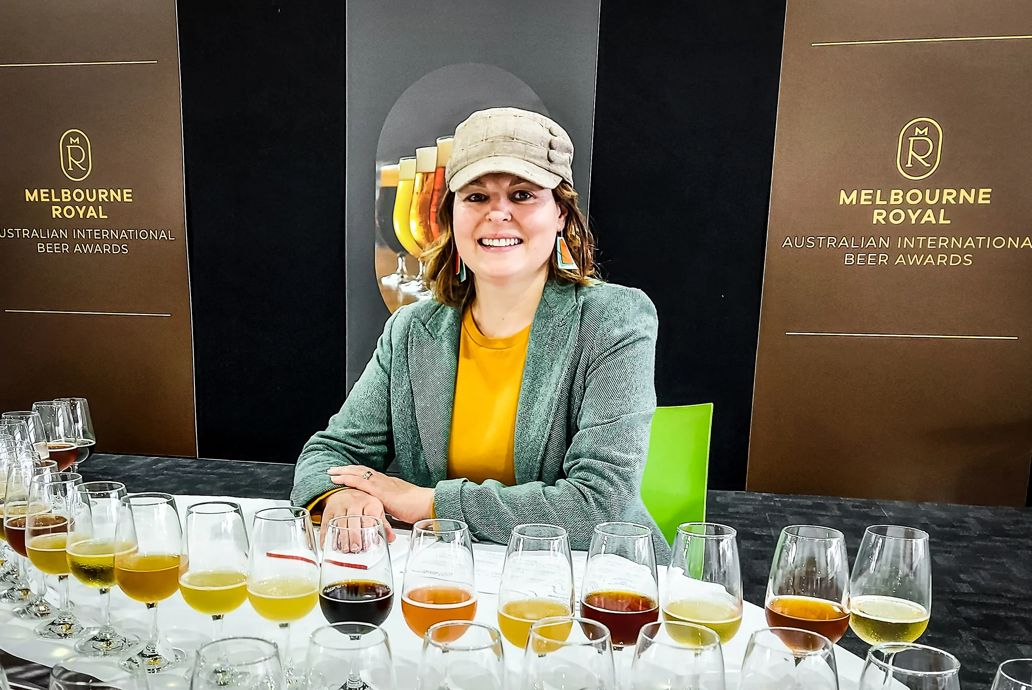 Briony working as a beer judge at Melbourne Royal AIBA