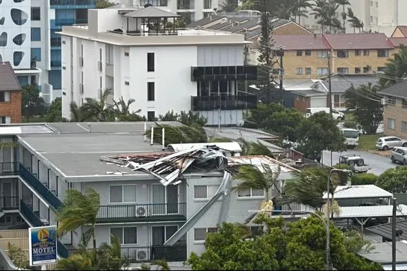 Image of apartment block affected by cyclone alfred
