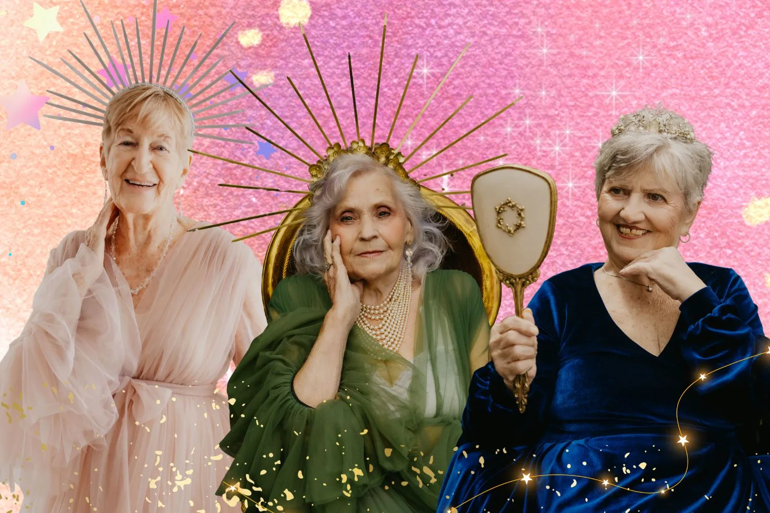 A collage of gran goddesses - Melba, Joan and Anna