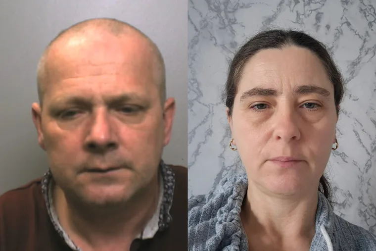 Image on left - Criminal mugshot Image on right - brave survivor