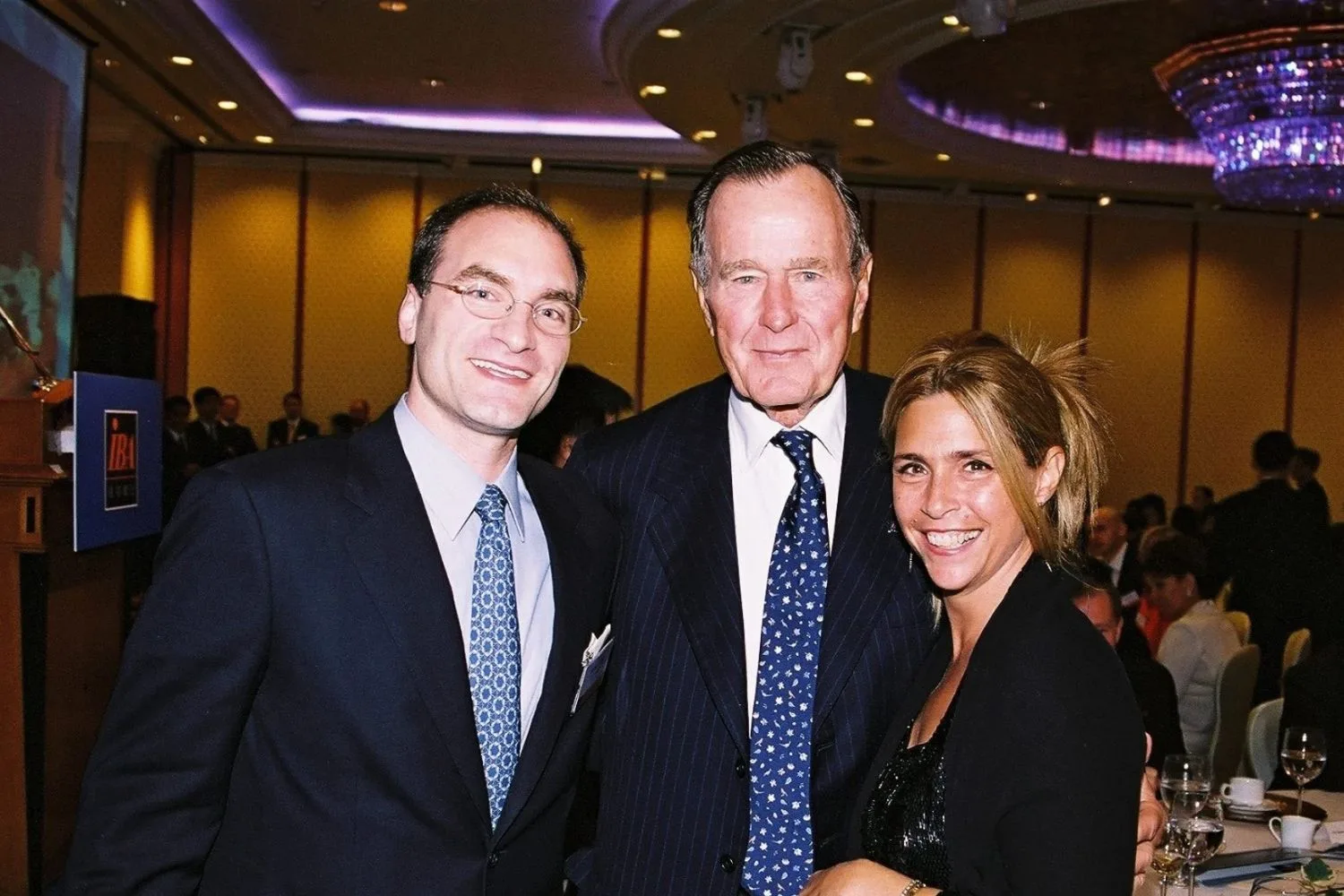 Rob Kissel, former US President George Bush, Nancy Kissel