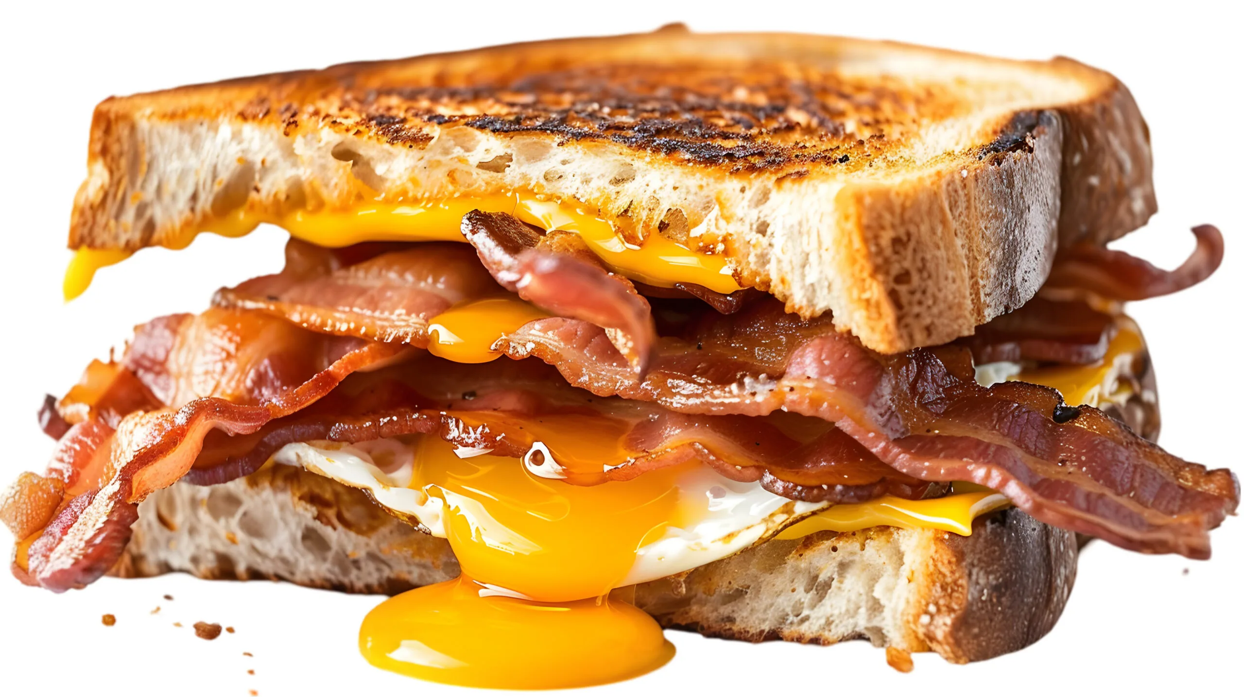 Photo of bacon and egg sandwich.