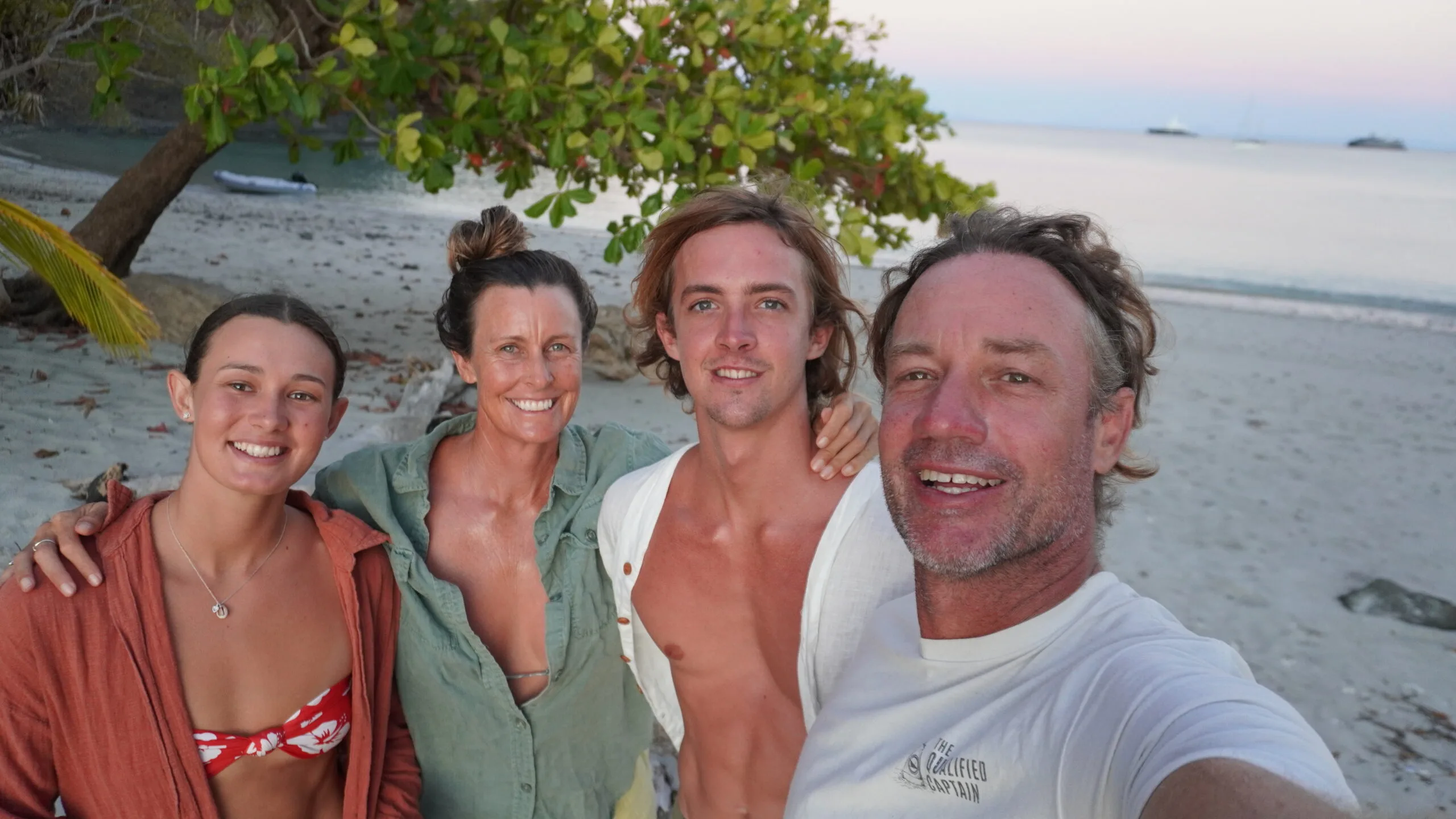 family photo on a beach