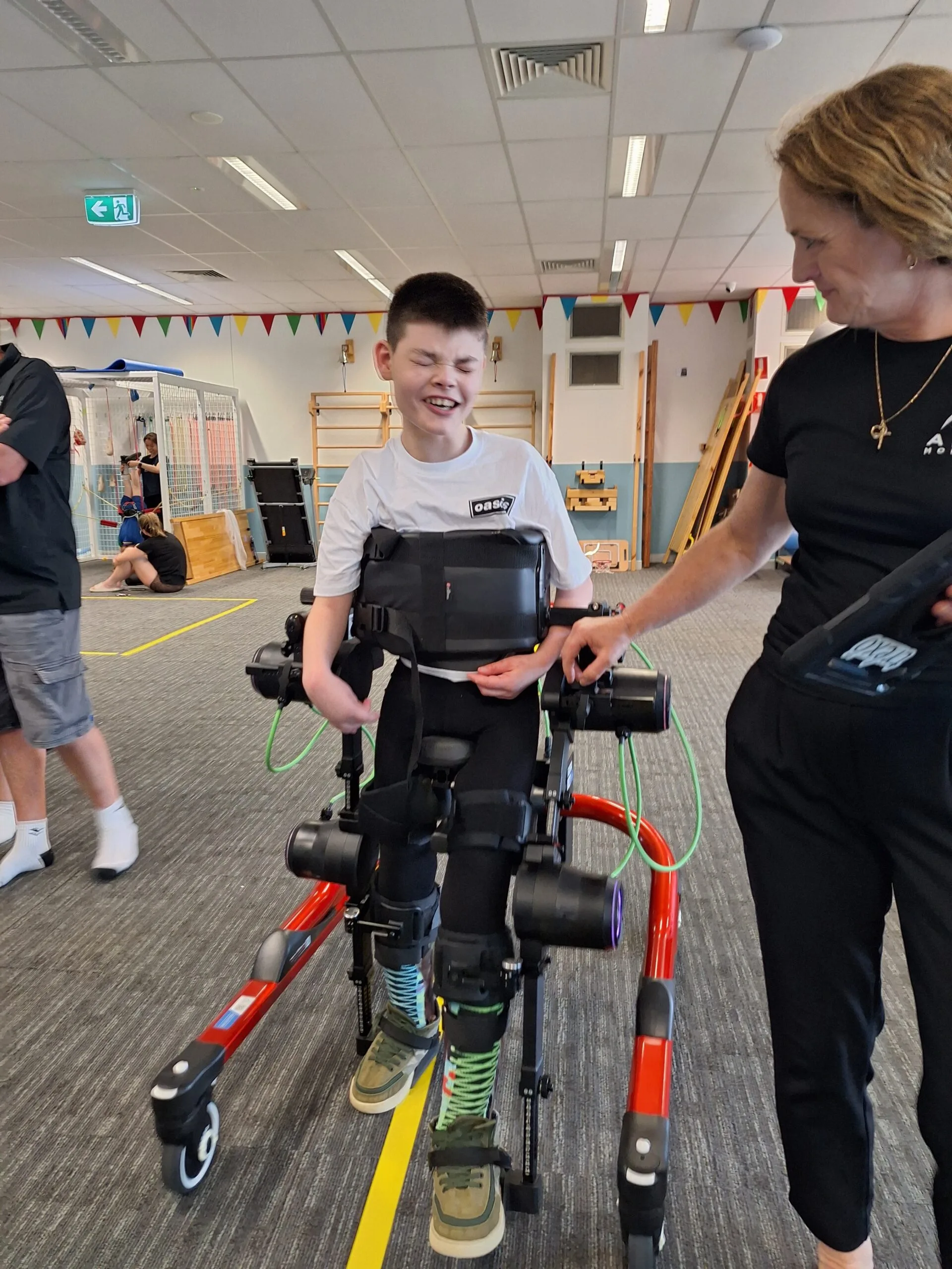 teen using walker to move