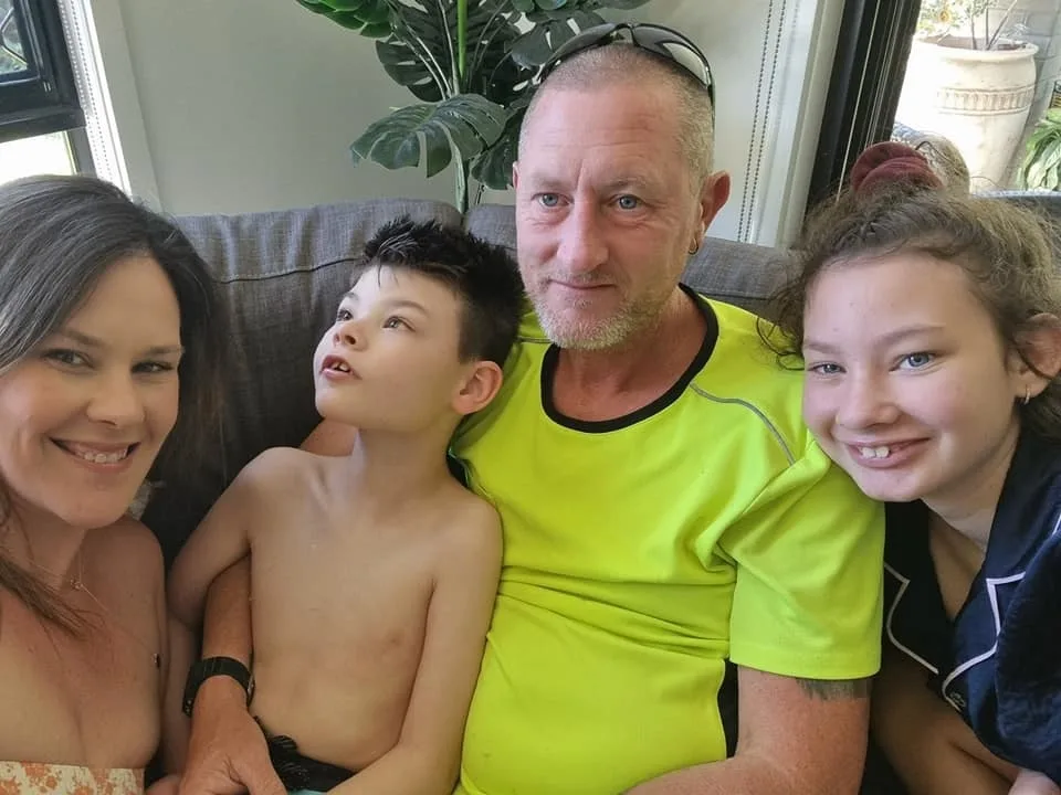family on couch
