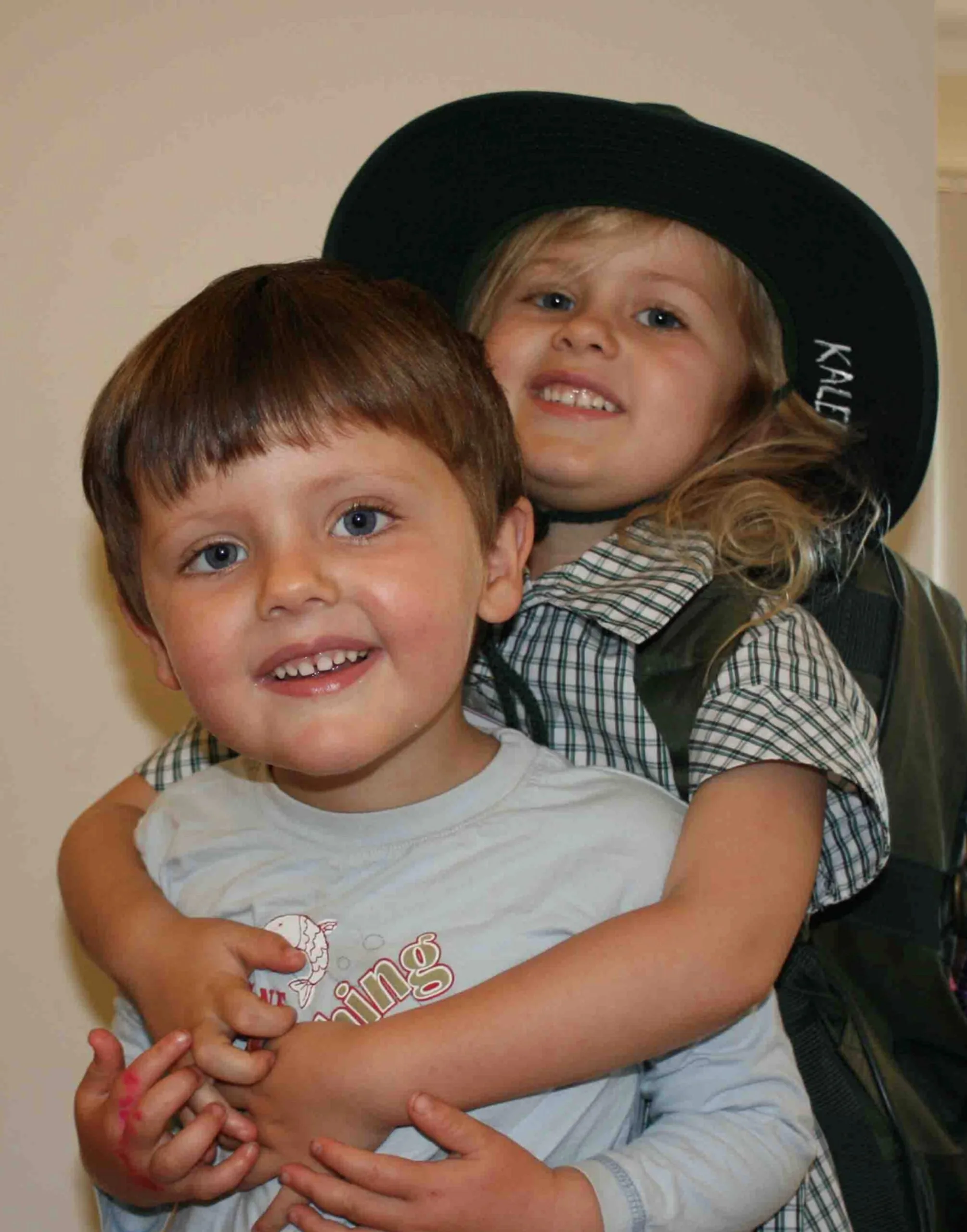two children hugging 