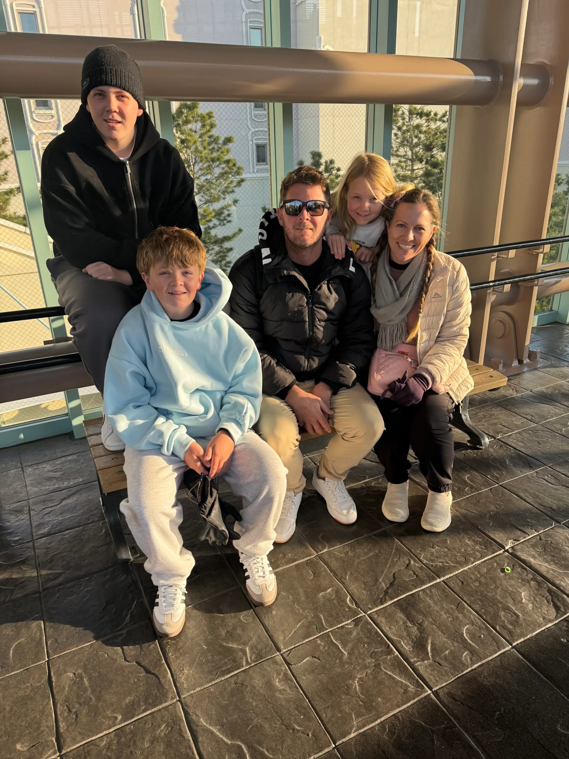 woman with husband and three children