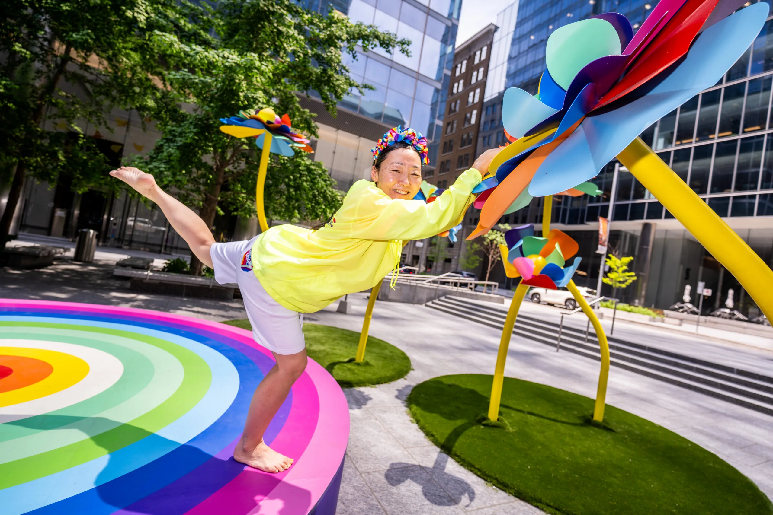 Image of woman surrounded by art