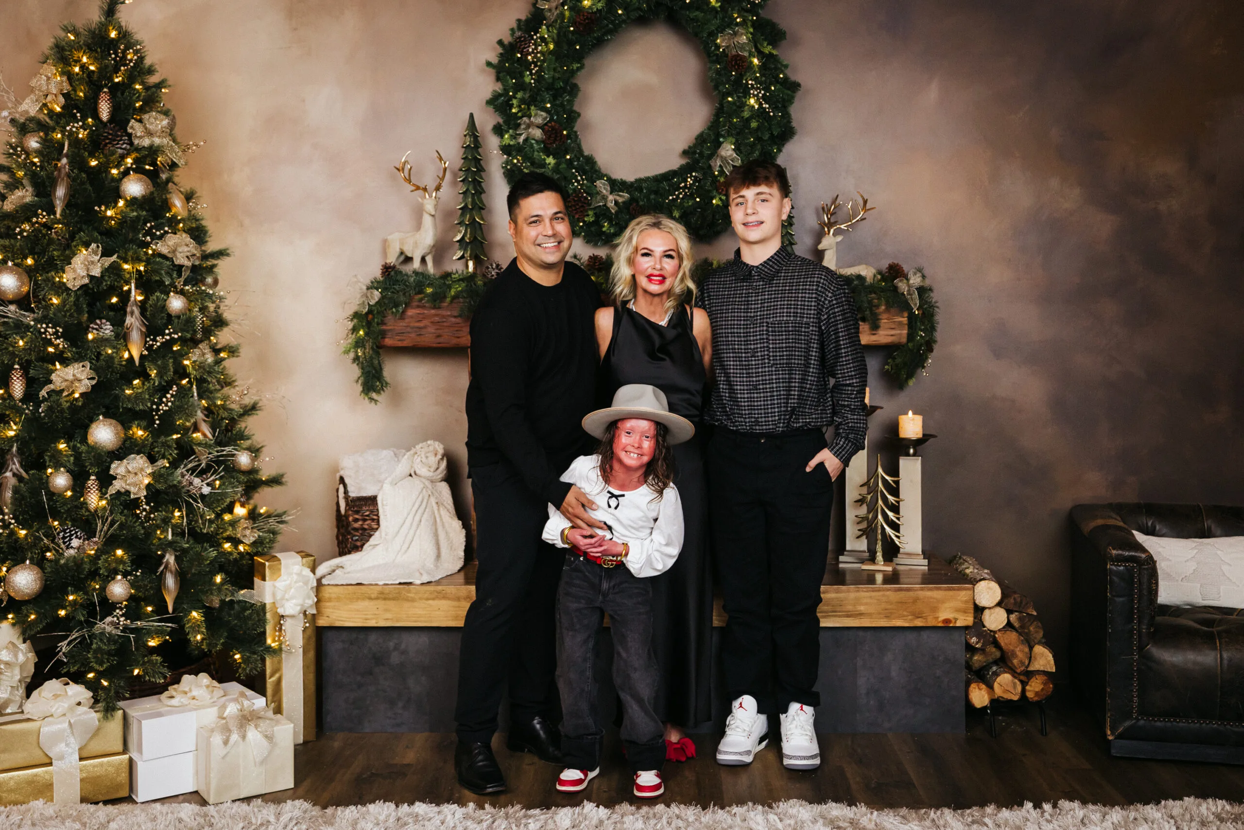 Image of family at christmas time