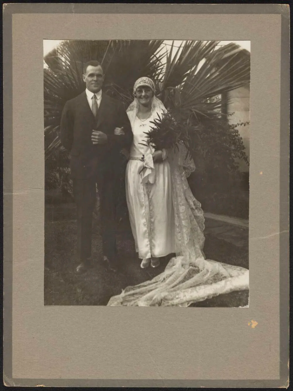 bride and groom in 1929