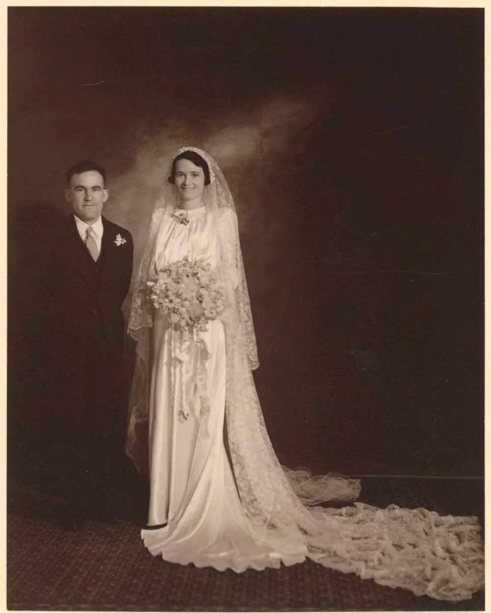 bride and groom in 1937