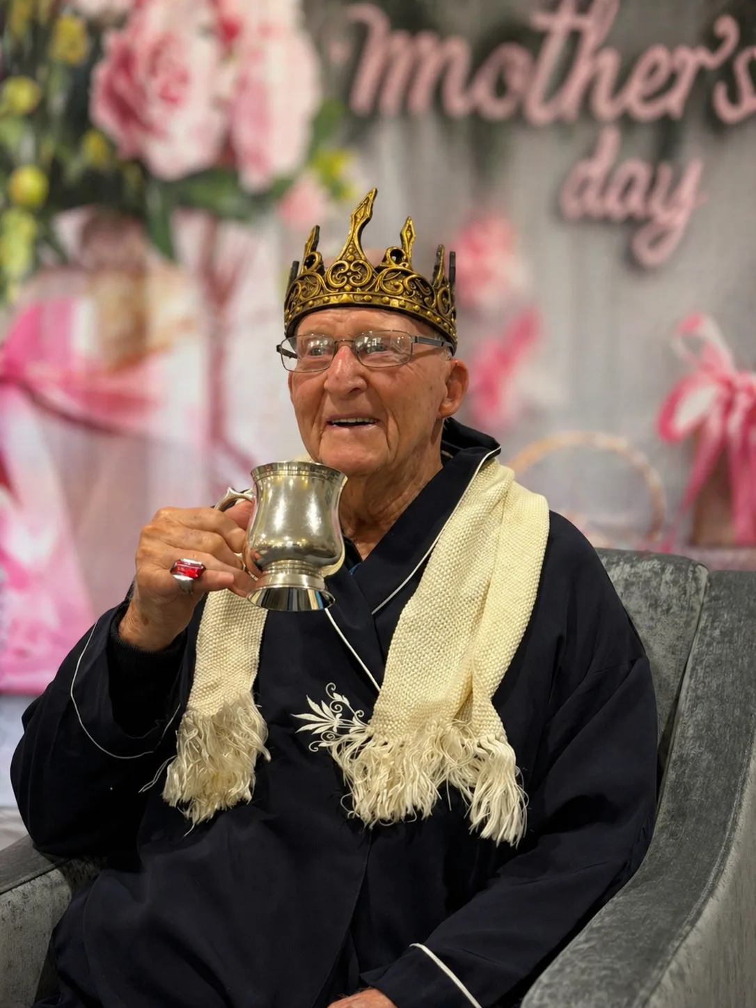 man in king-like crown