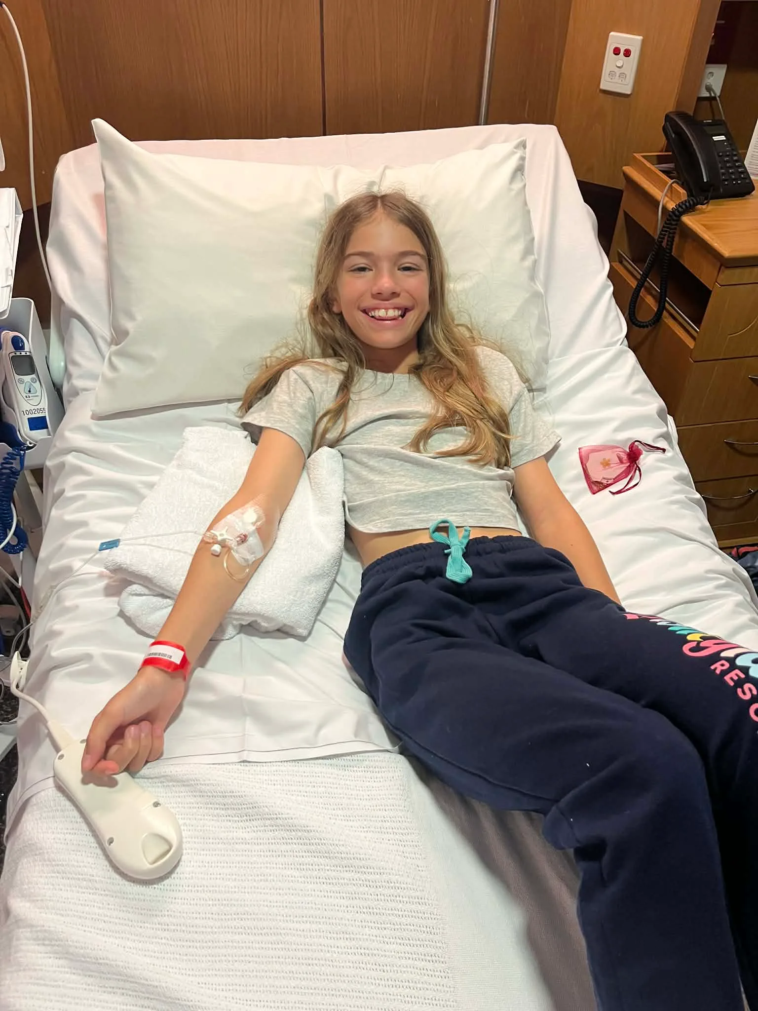 girl in hospital bed