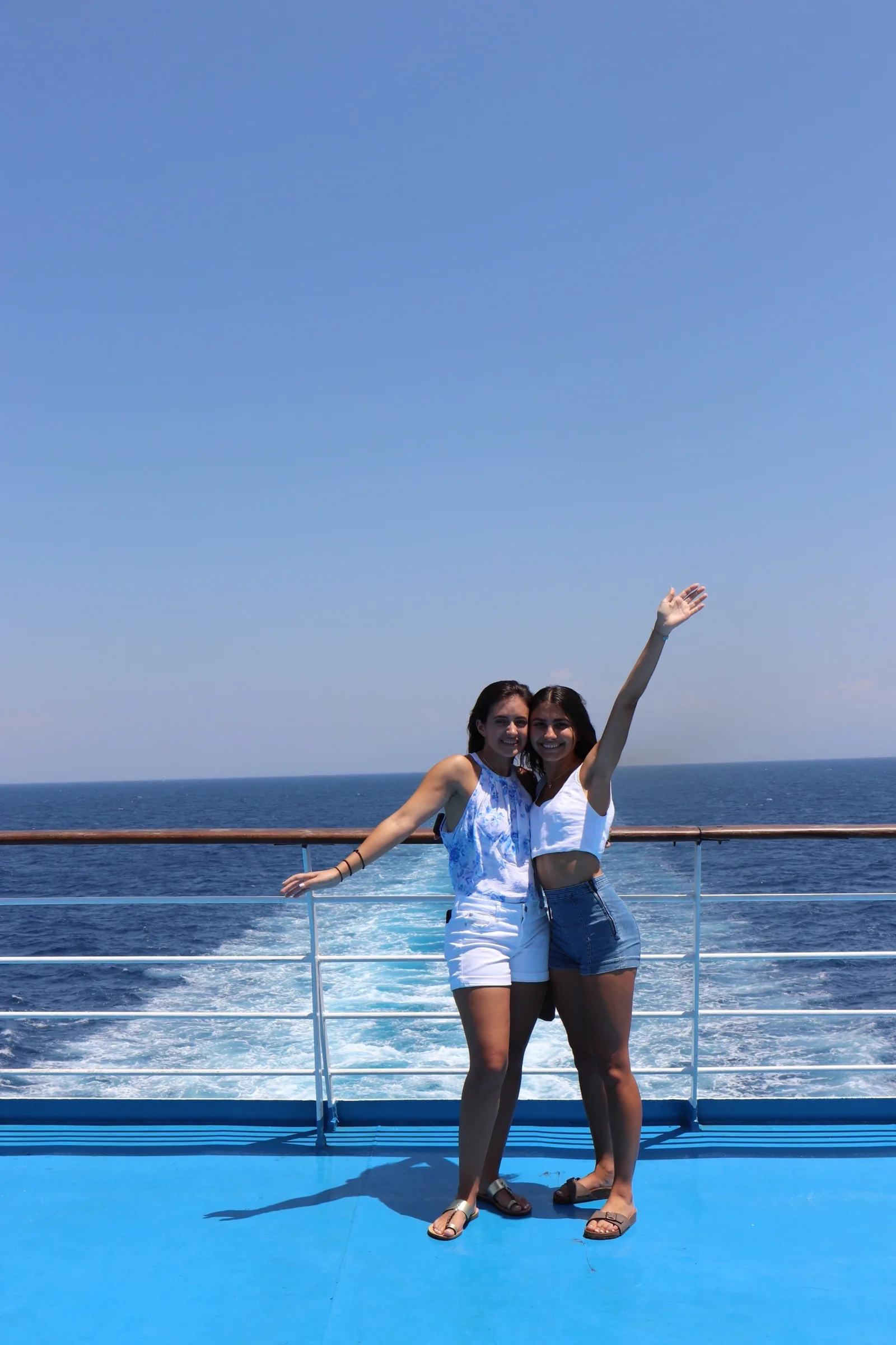 Image of two girls on a boat