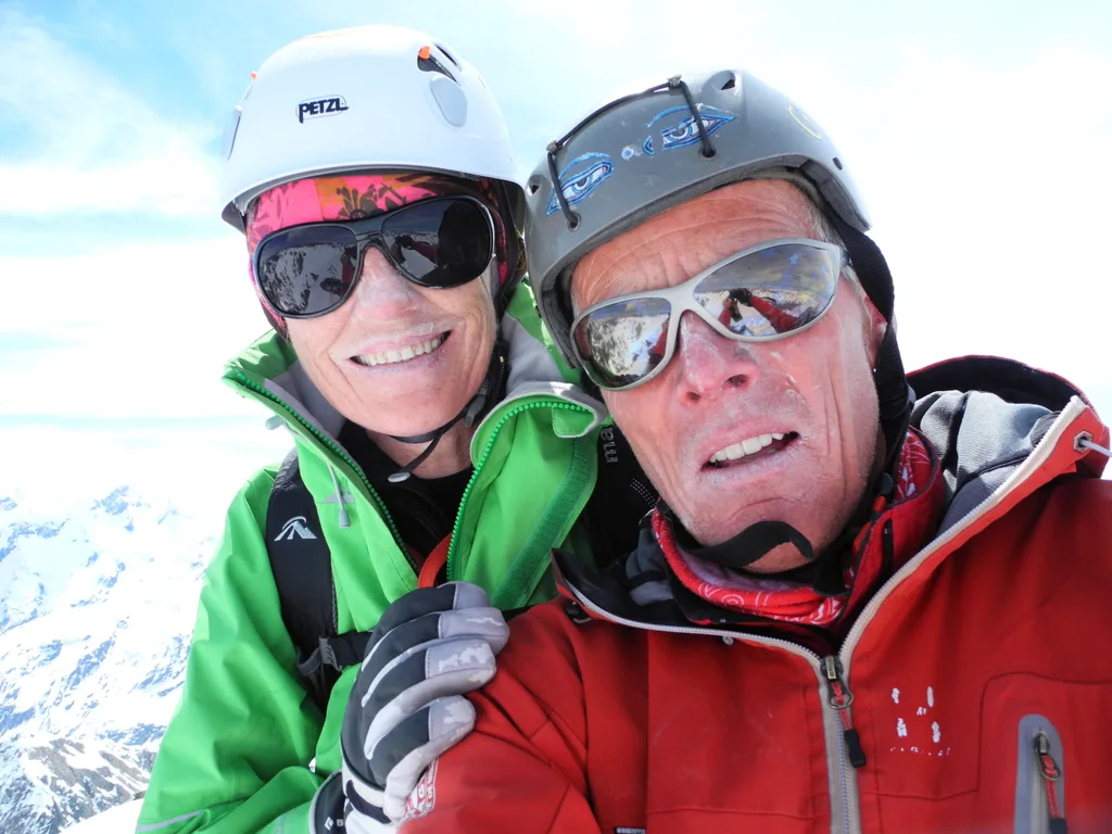 Image of husband and wife in the snow