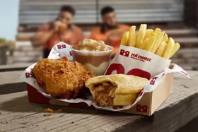 Flaky pastry, roast chook, hot chips, gravy…this $10 dinner is a winner
