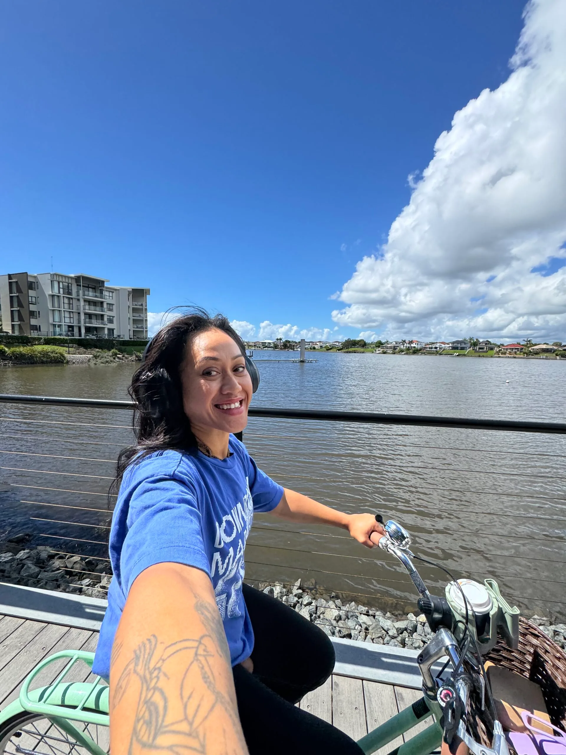 woman riding bike