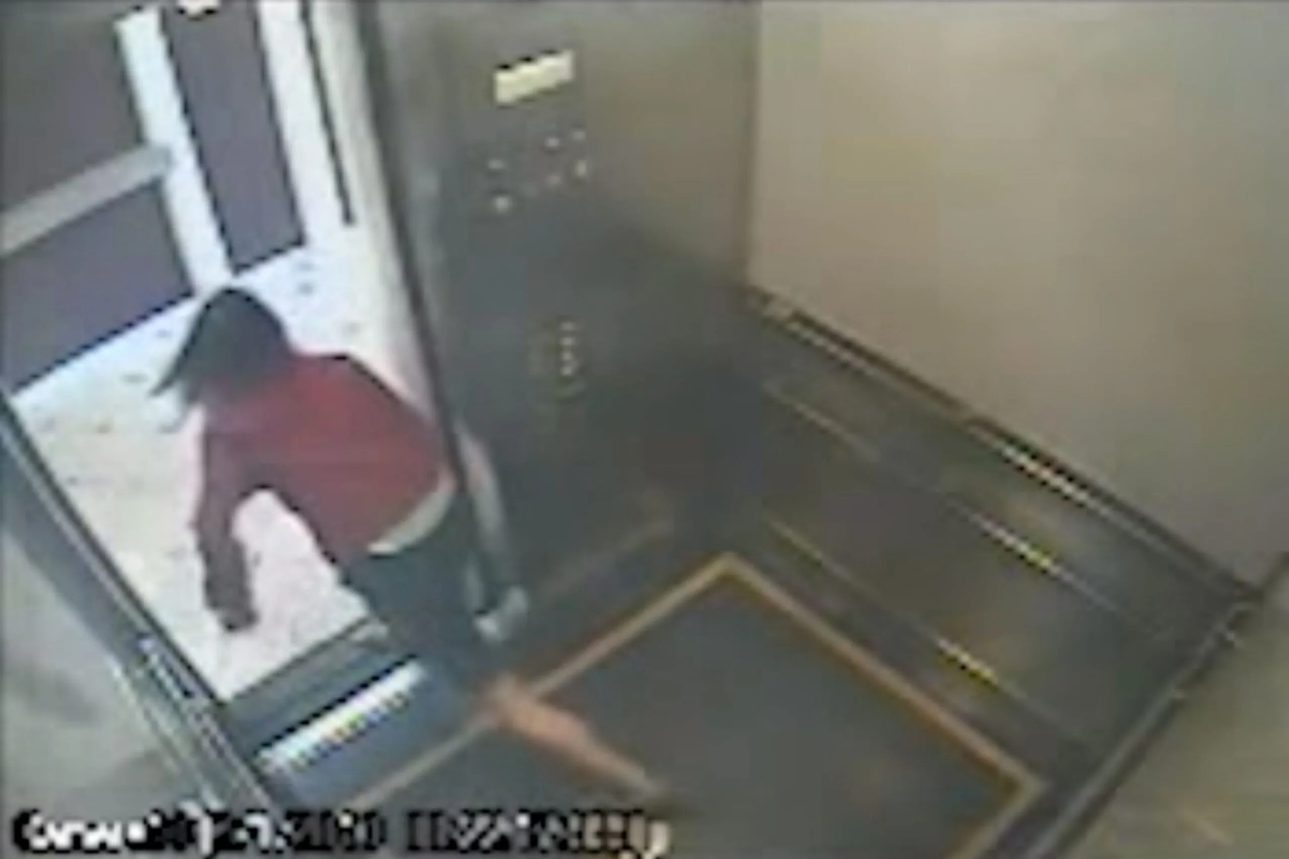 CCTV footage of Elisa Lam exiting the Cecil Hotel elevator