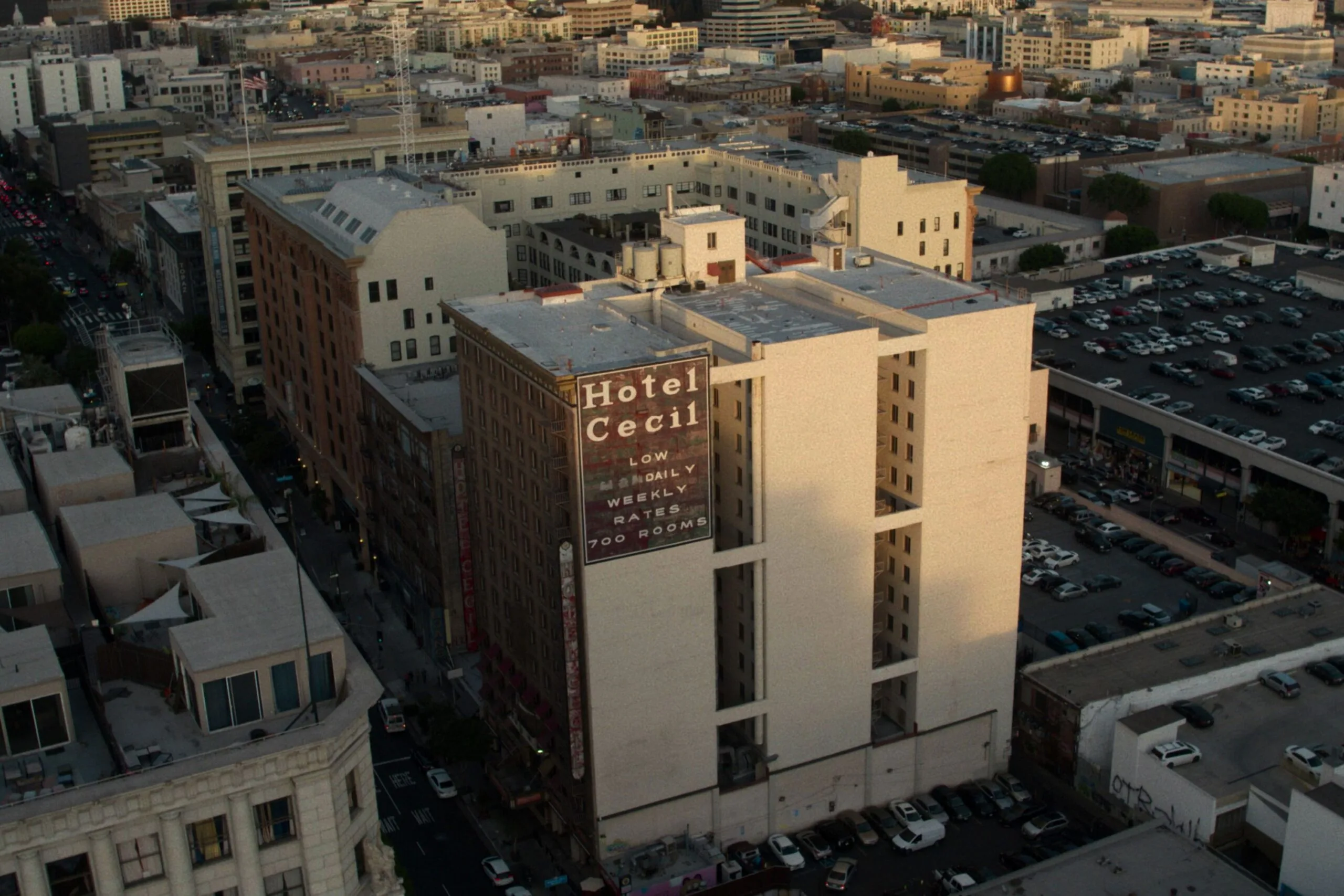 Image of Cecil Hotel showing roof