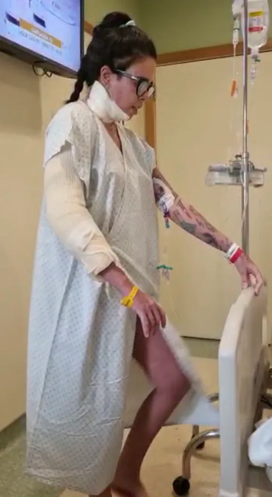 Image of woman recovering from burns in hospital